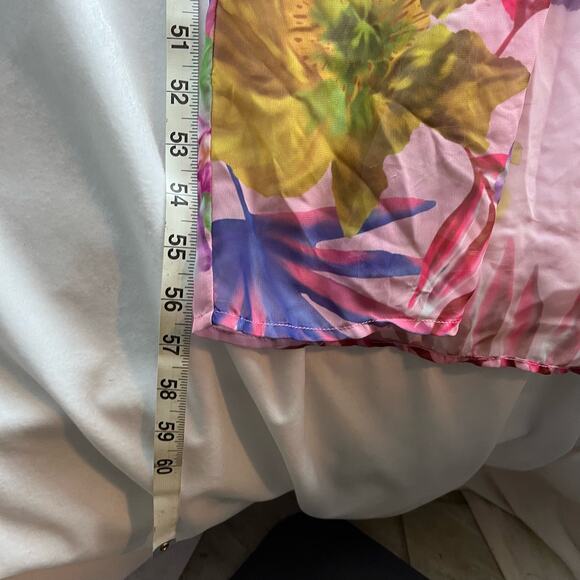 Icon Swim Women’s Small Swim Cover Sheer Tropical Pink Pool Side Vacation Resort - Picture 5 of 9